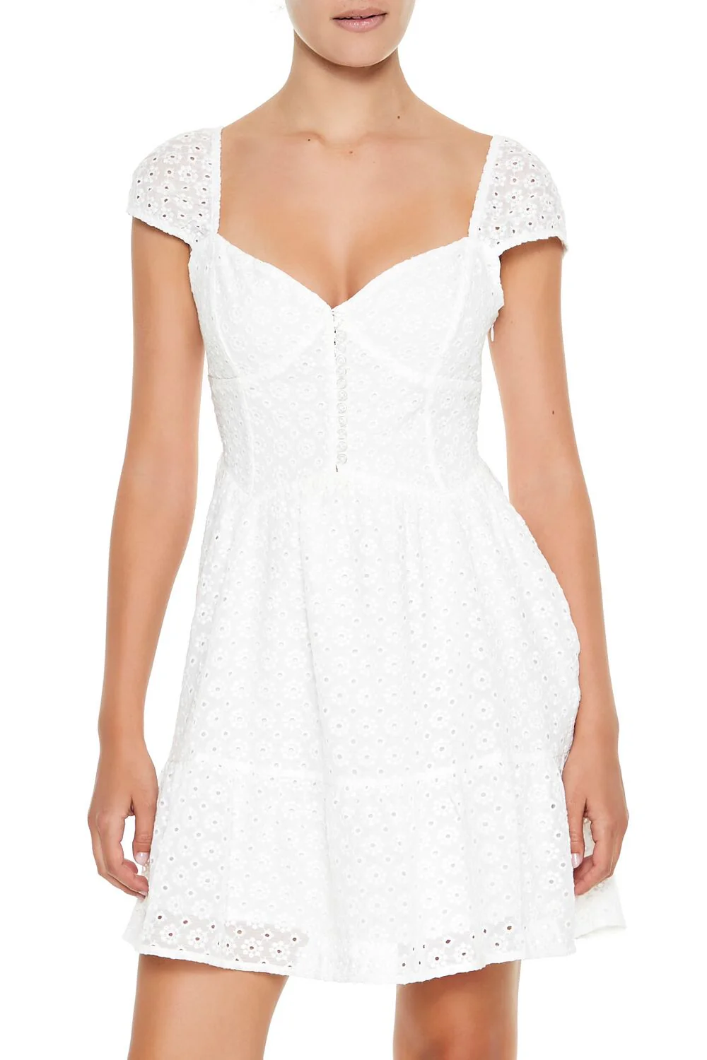 Eyelet Bustier Flounce Mini Dress - Image 7