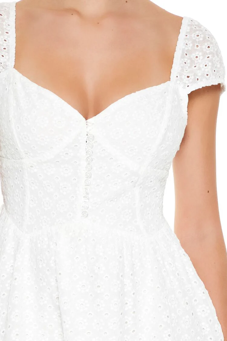 Eyelet Bustier Flounce Mini Dress - Image 8