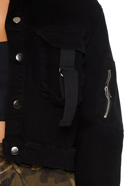 Plus Size Cargo Trucker Jacket - Image 5