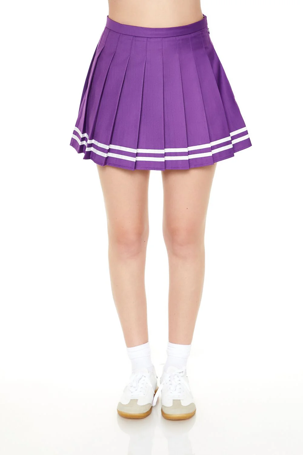 Varsity-Striped Pleated Mini Skirt - Image 2