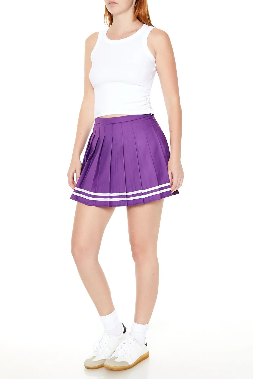 Varsity-Striped Pleated Mini Skirt - Image 3