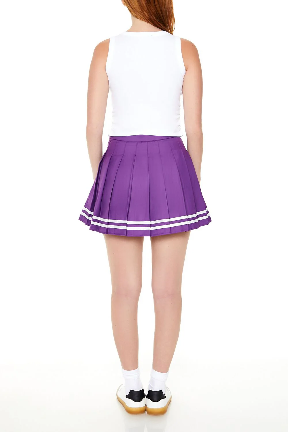 Varsity-Striped Pleated Mini Skirt - Image 5