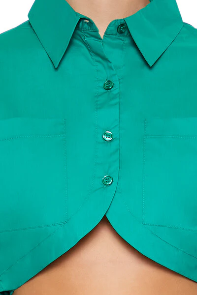 Cropped Tulip-Hem Shirt - Image 3
