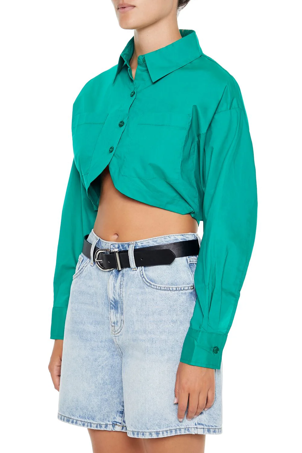 Cropped Tulip-Hem Shirt - Image 4