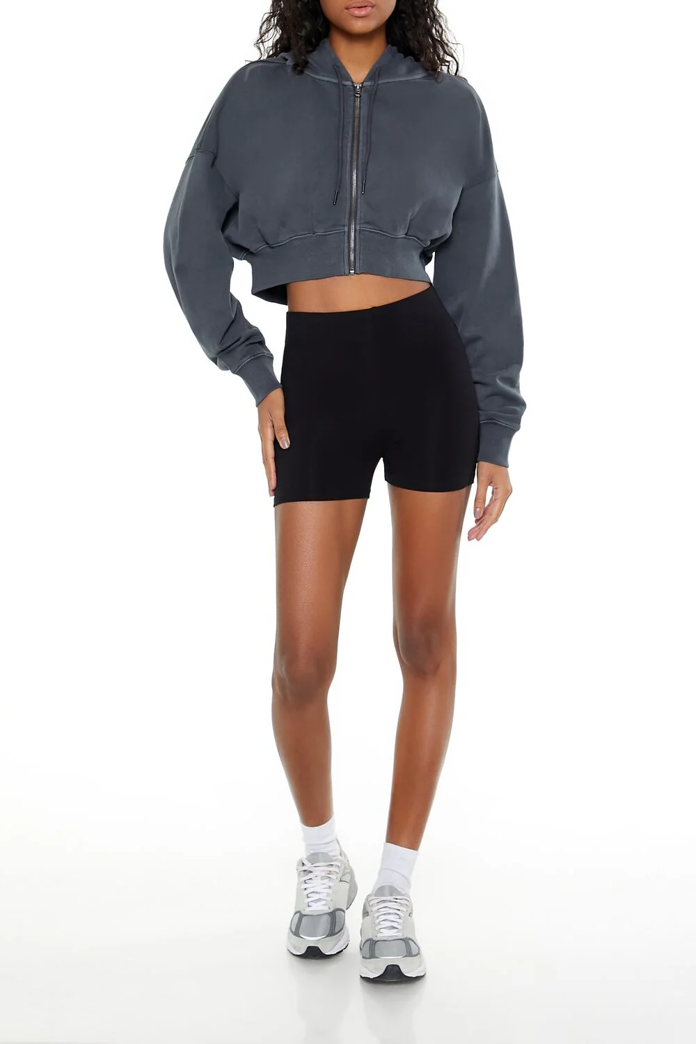 Cropped Zip-Up Hoodie - Image 2