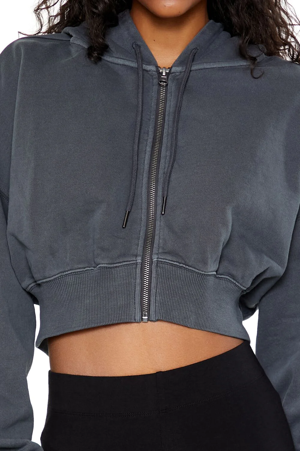 Cropped Zip-Up Hoodie - Image 3