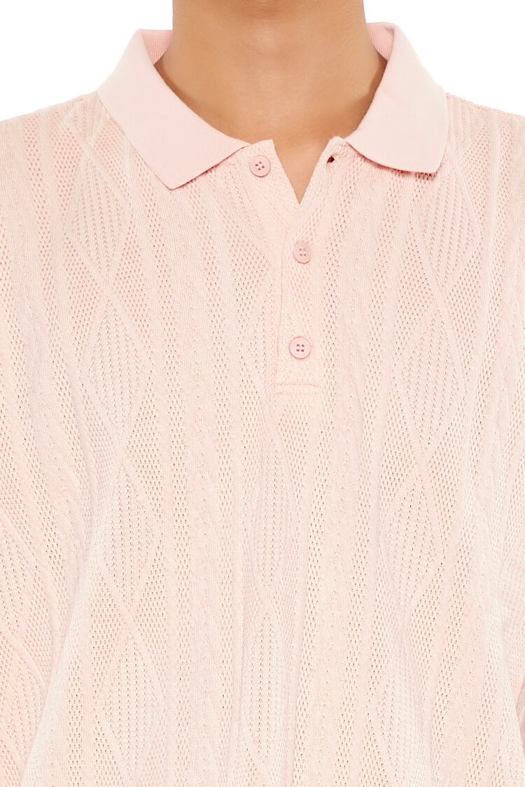 Textured Lace Polo Shirt - Image 10