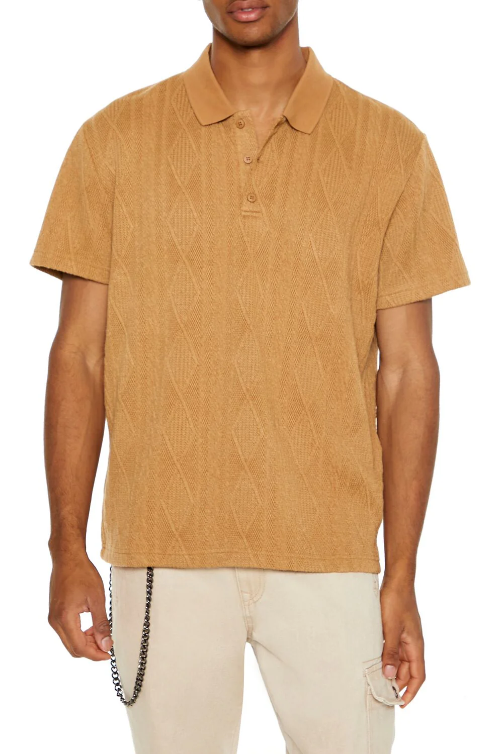 Textured Lace Polo Shirt - Image 11