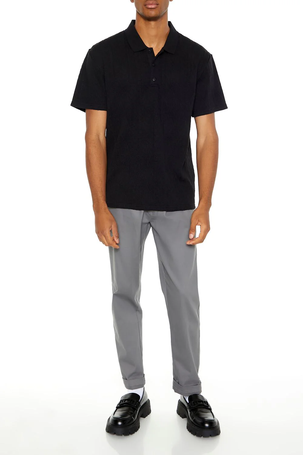 Textured Lace Polo Shirt - Image 2