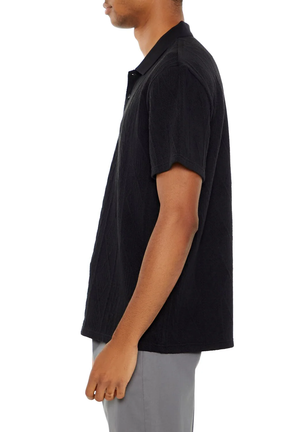 Textured Lace Polo Shirt - Image 4
