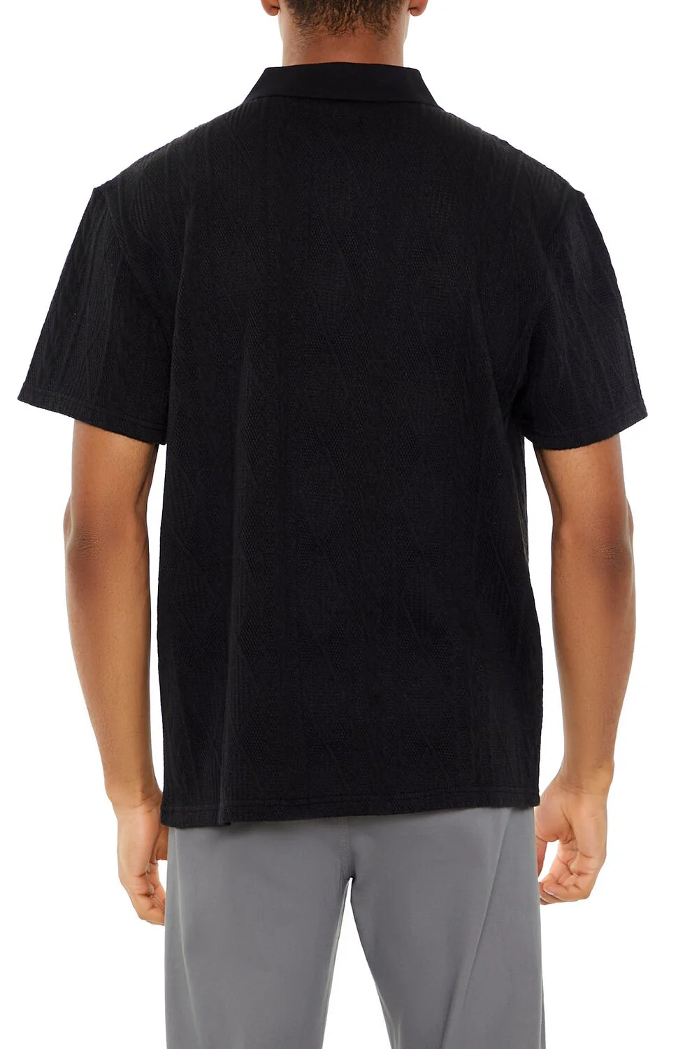 Textured Lace Polo Shirt - Image 5