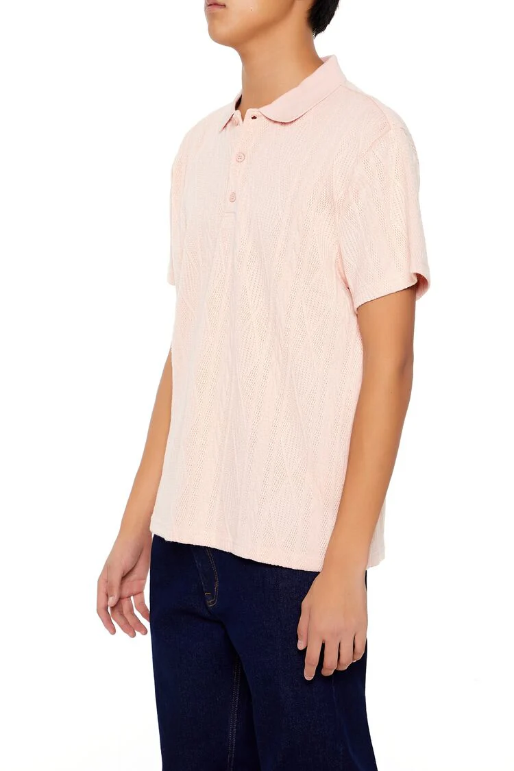 Textured Lace Polo Shirt - Image 8