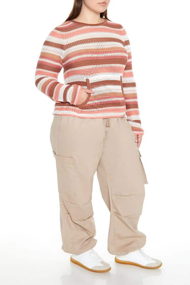 Plus Size Twill Cargo Joggers - Image 3