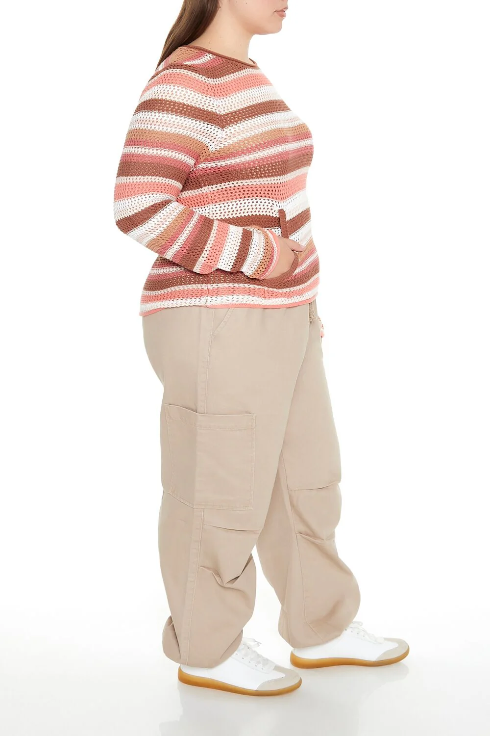 Plus Size Twill Cargo Joggers - Image 4