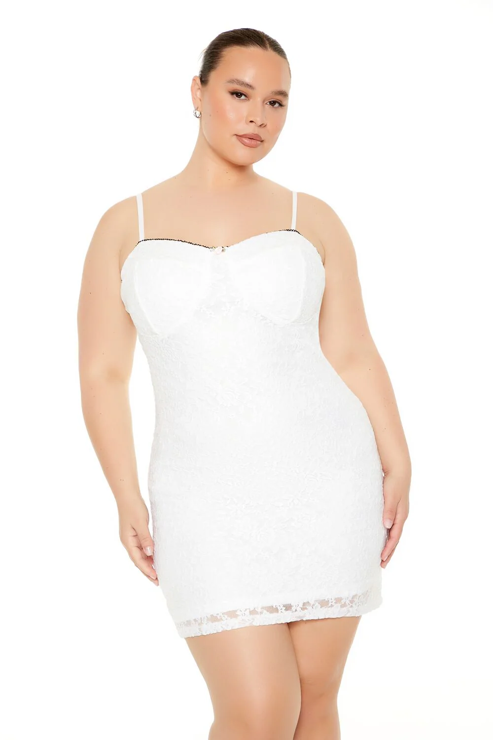 Plus Size Lace Bustier Mini Dress - Image 4