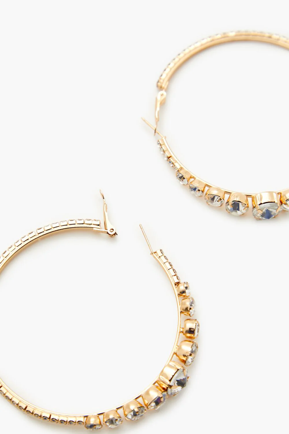 Rhinestone Omega Hoop Earrings - Image 4