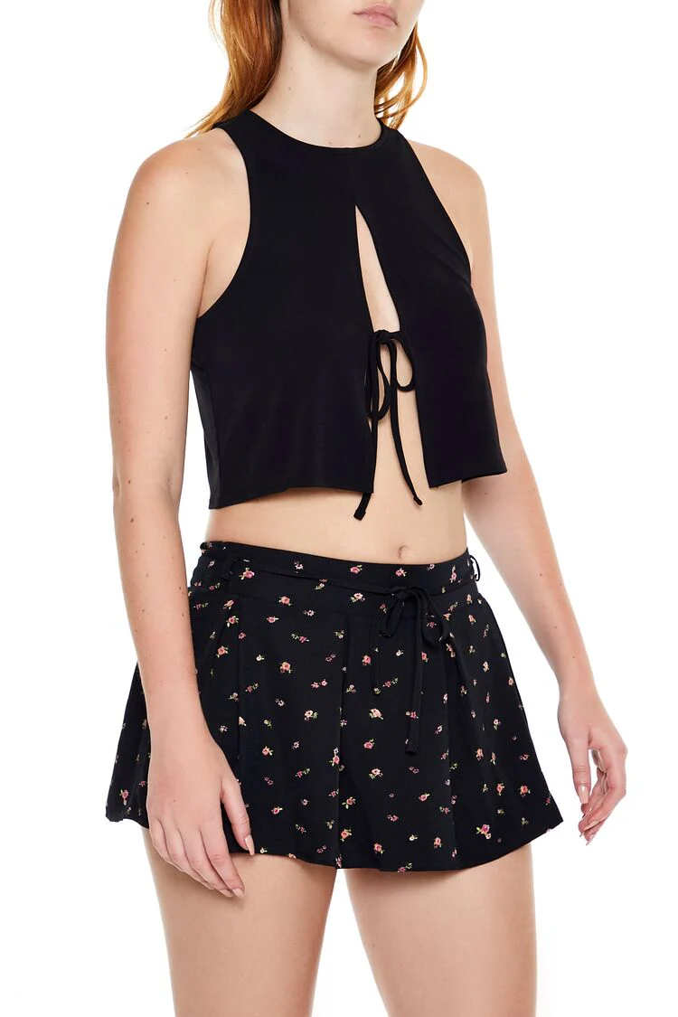 Sleeveless Tie-Front Crop Top - Image 4