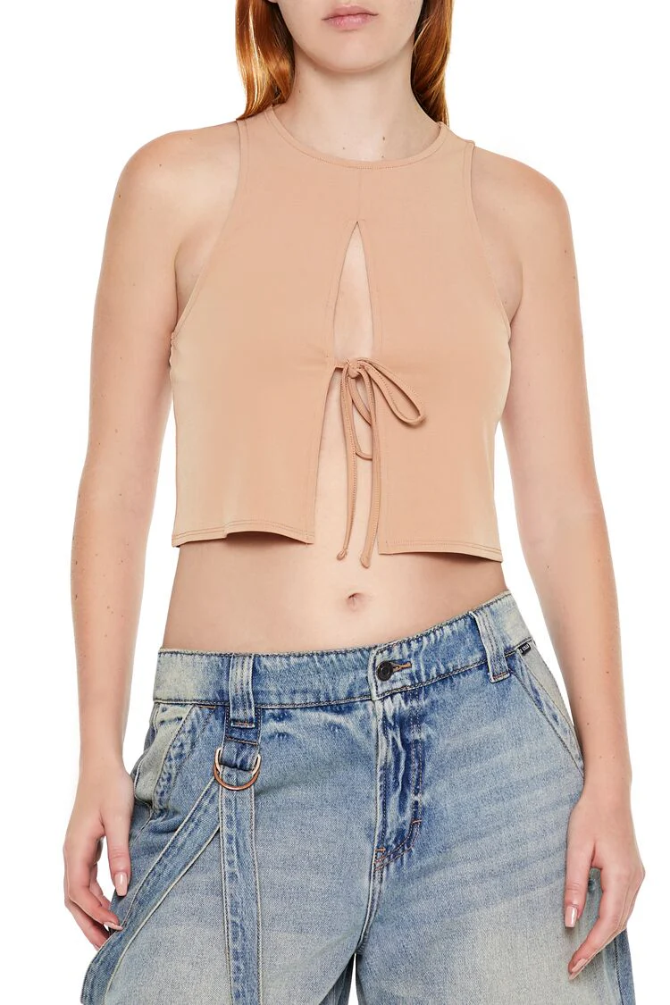 Sleeveless Tie-Front Crop Top - Image 6