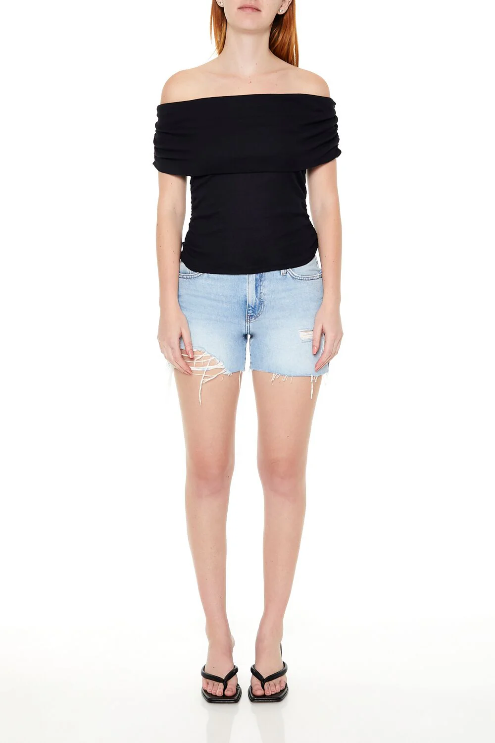 Ruched Off-the-Shoulder Top - Image 2