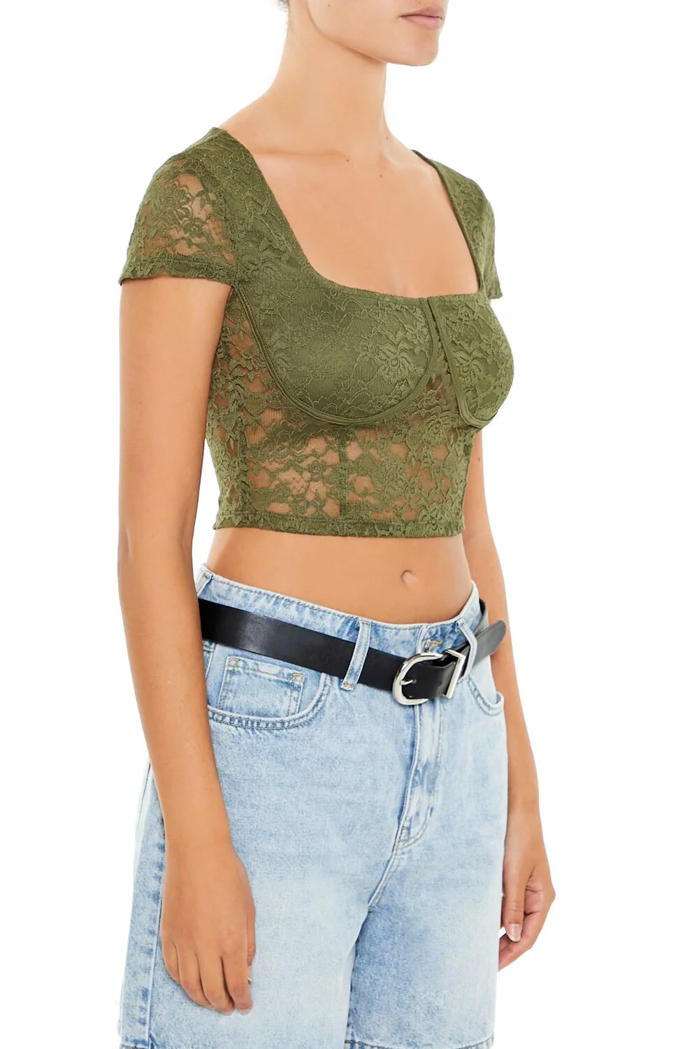 Lace Bustier Crop Top - Image 4