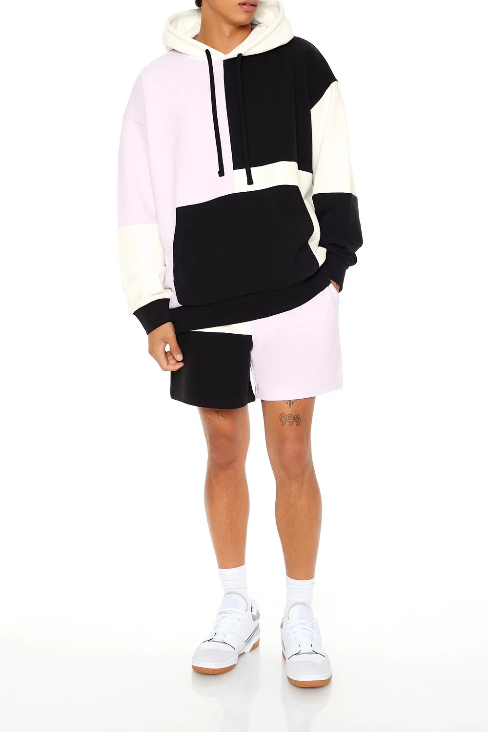 Drawstring Colorblock Hoodie - Image 2