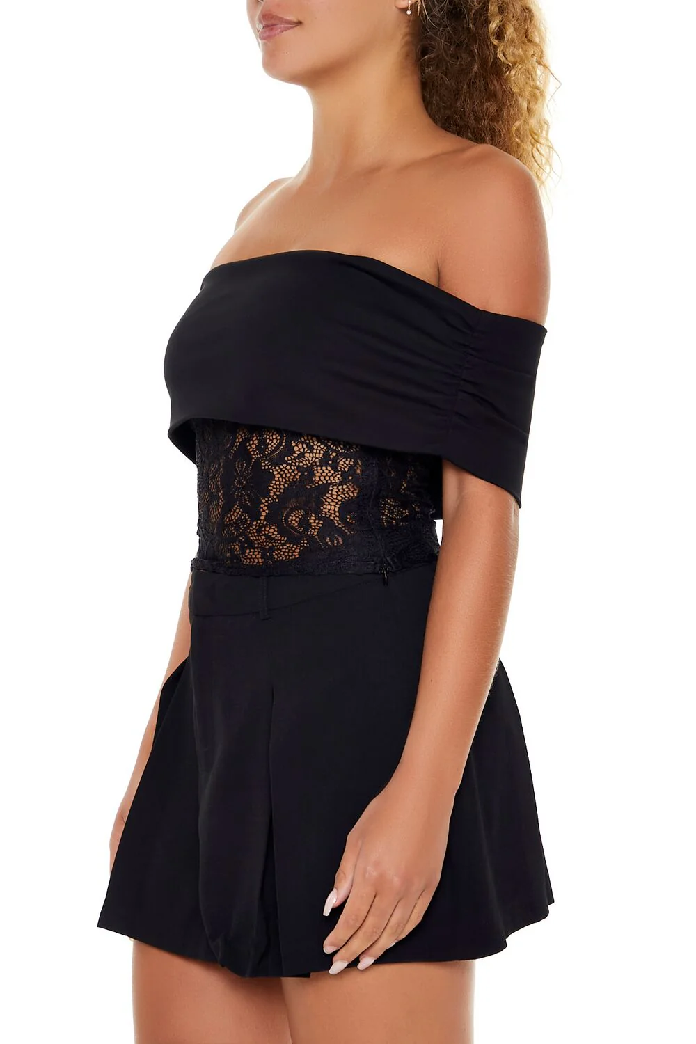 Lace Off-the-Shoulder Crop Top - Image 4