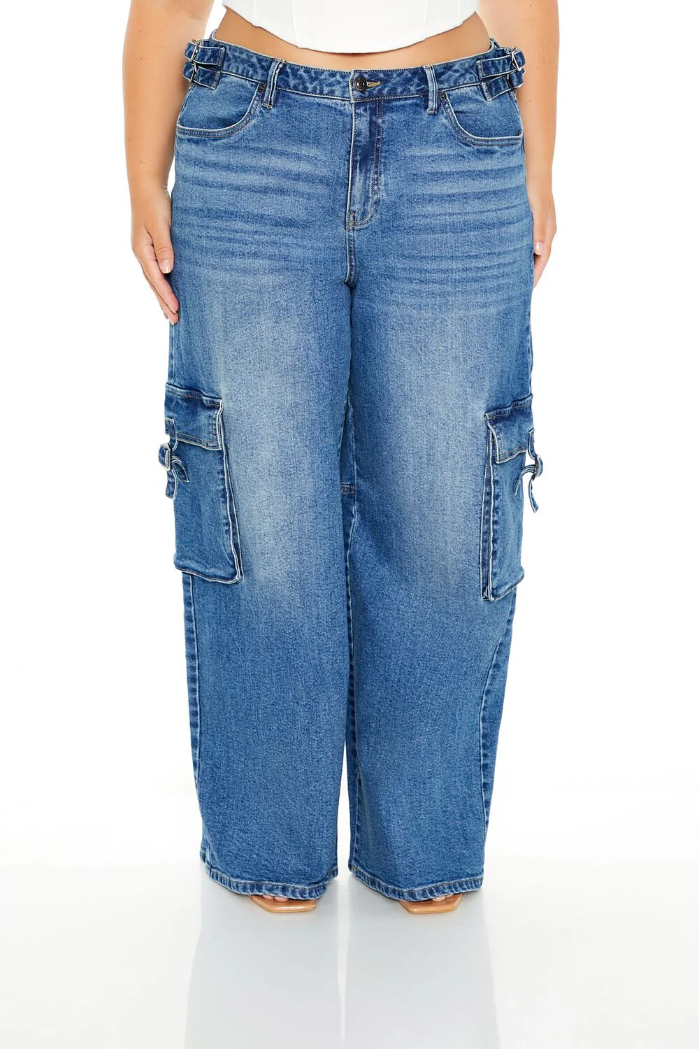 Plus Size Utility Cargo Jeans - Image 2