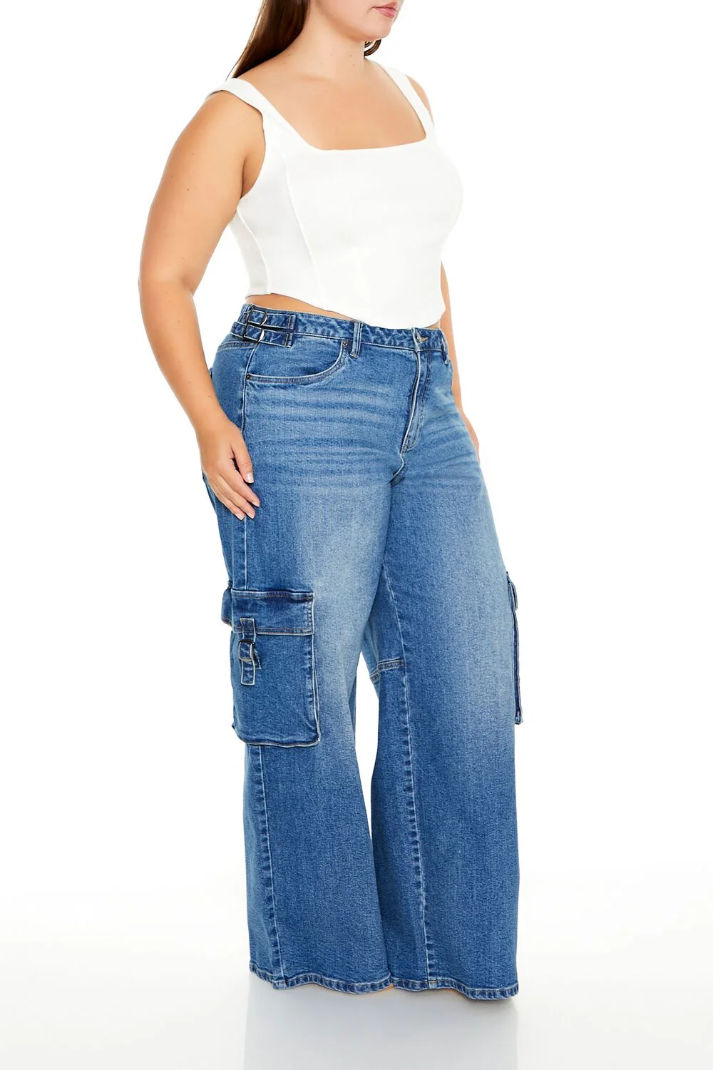 Plus Size Utility Cargo Jeans - Image 3