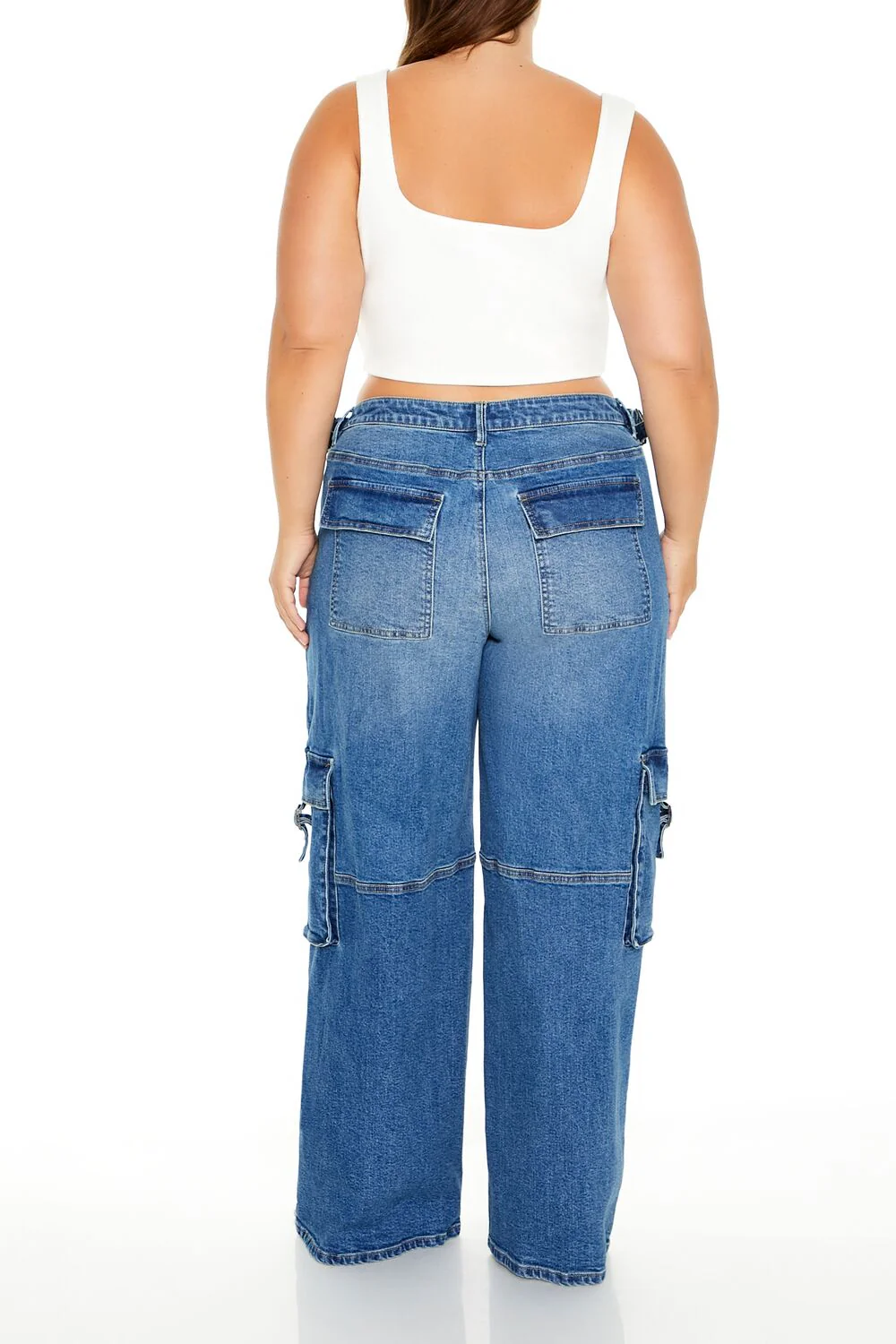 Plus Size Utility Cargo Jeans - Image 4