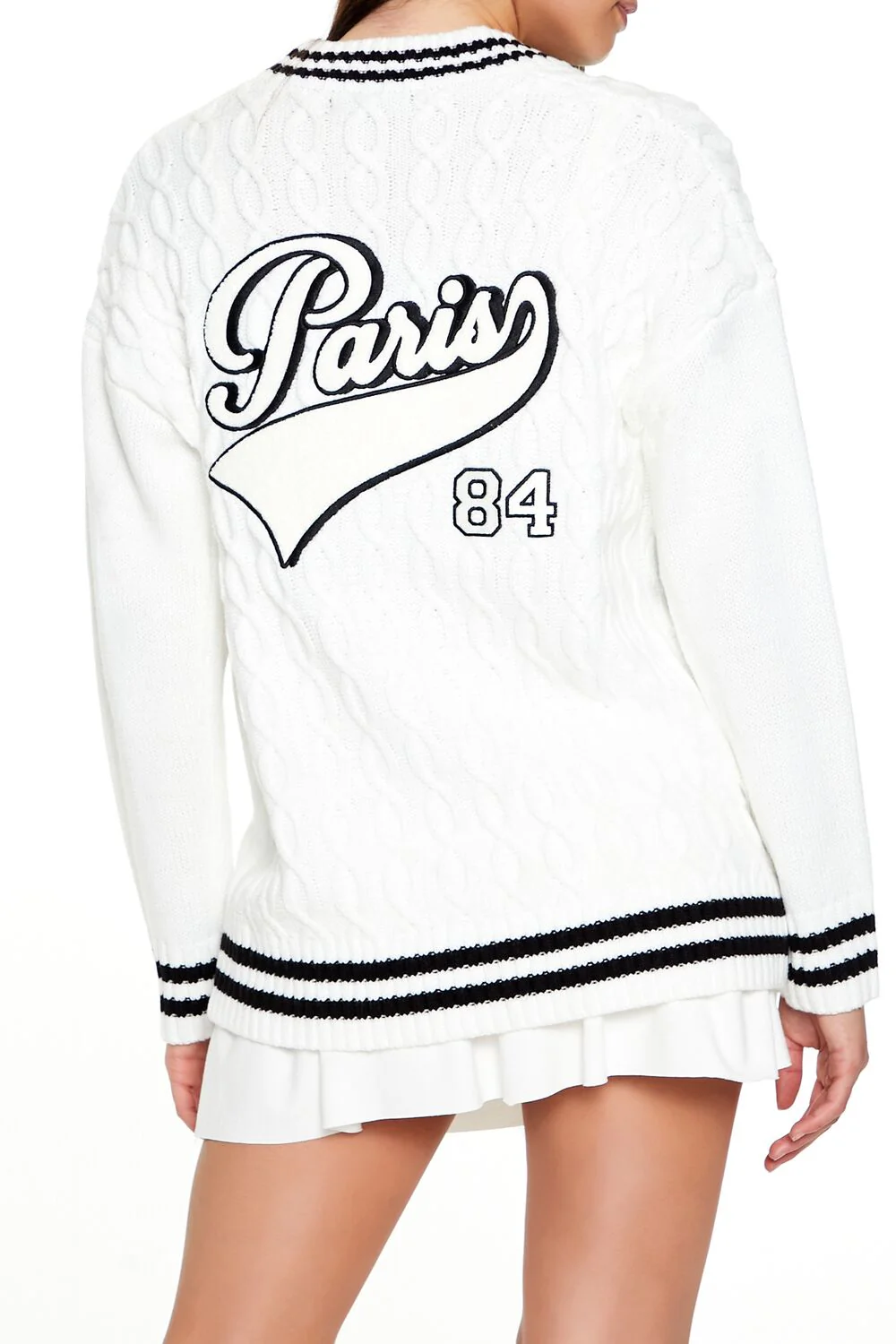 Paris Cable Knit Cardigan Sweater - Image 5