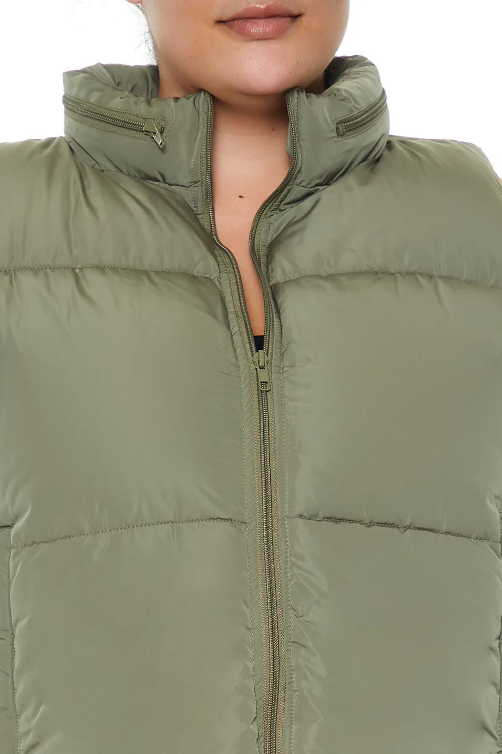 Plus Size Cropped Puffer Vest - Image 3