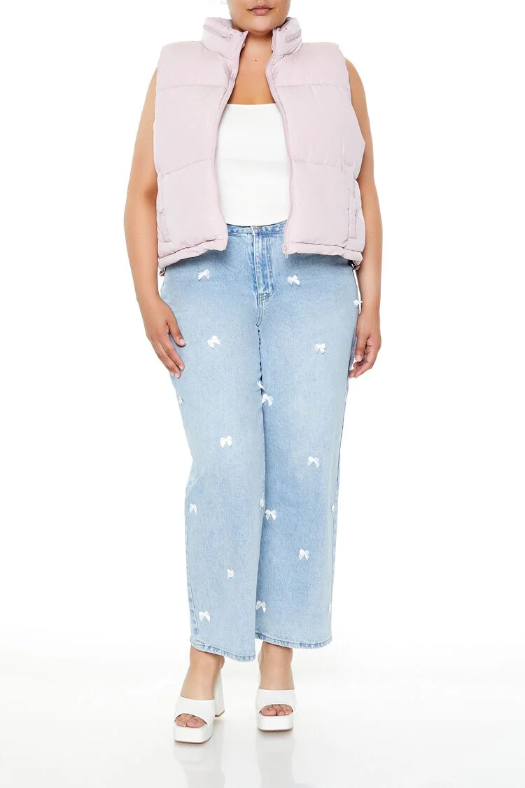 Plus Size Cropped Puffer Vest - Image 7
