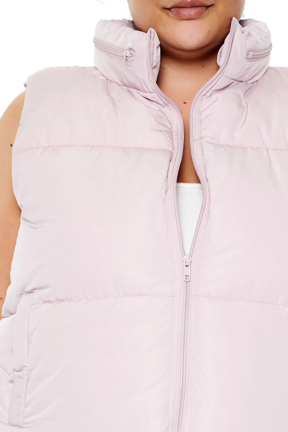 Plus Size Cropped Puffer Vest - Image 8