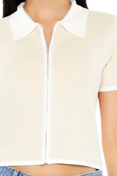Cropped Sweater-Knit Shirt - Image 3