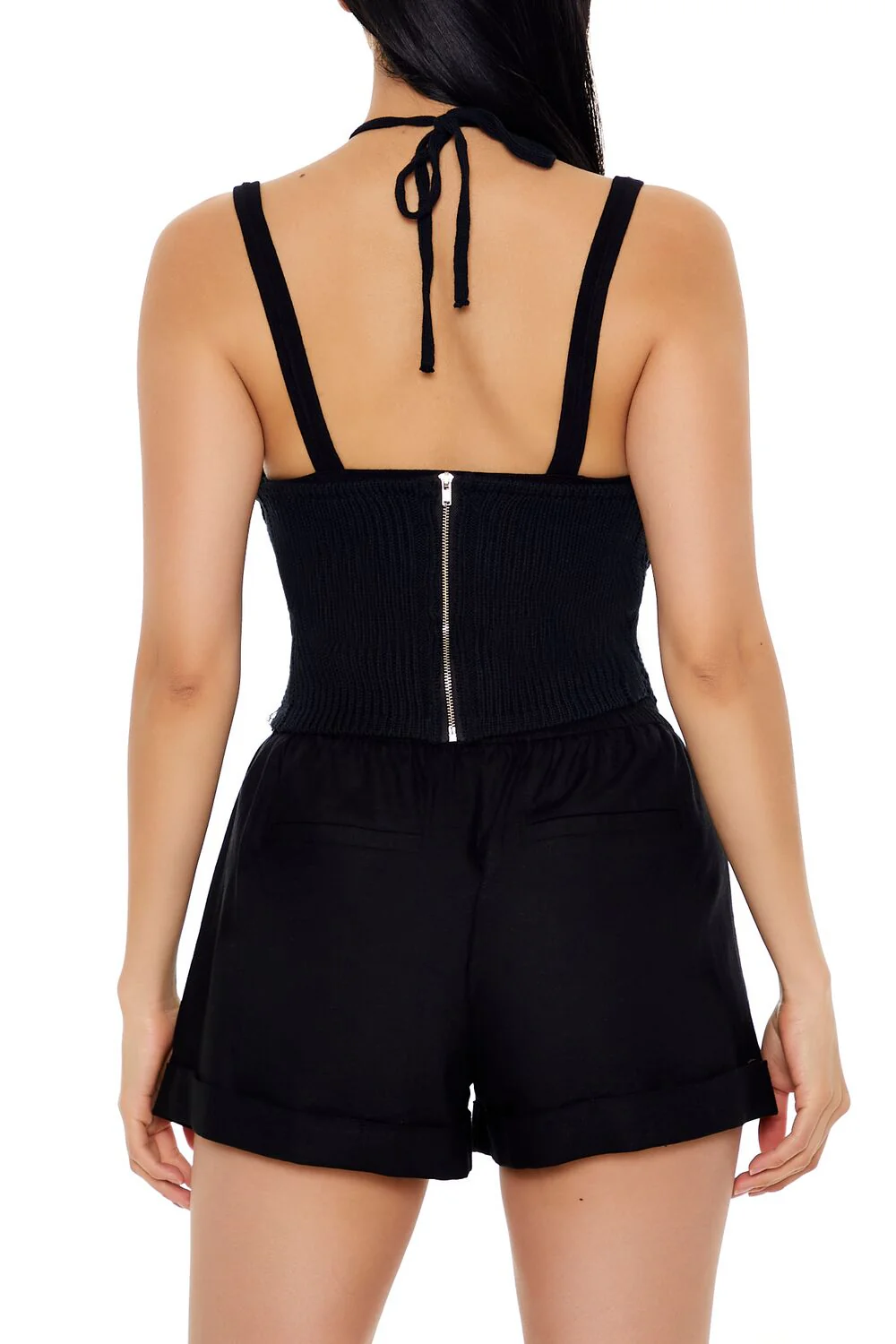 Strappy Sweater-Knit Crochet Cami - Image 6