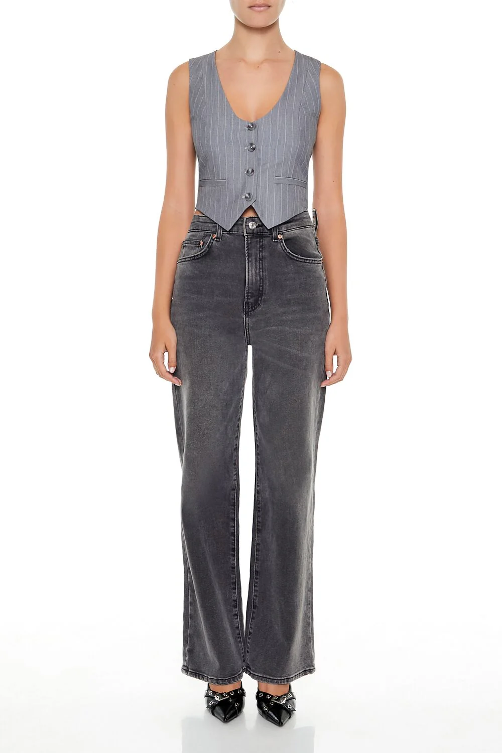 Pinstriped Crop Top - Image 2