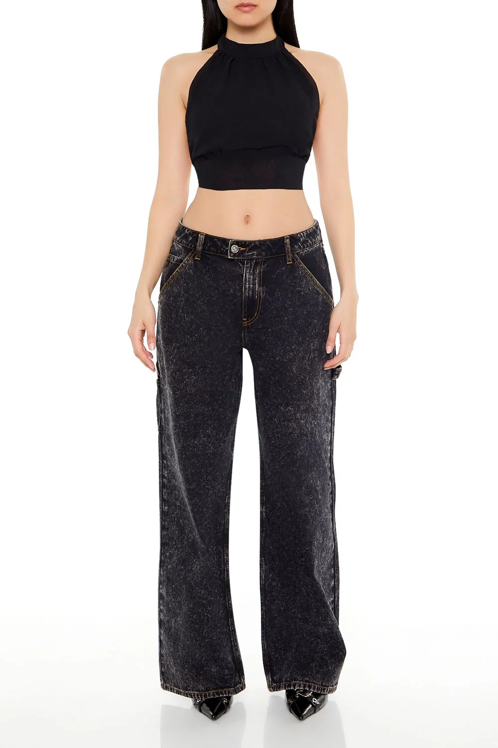 Chiffon Halter Crop Top - Image 2