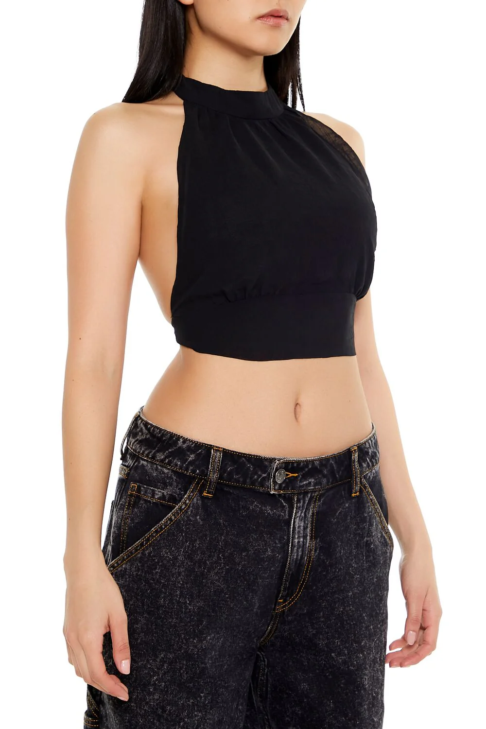Chiffon Halter Crop Top - Image 4