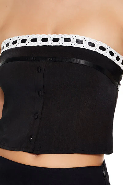Crochet Lace Tube Crop Top - Image 3