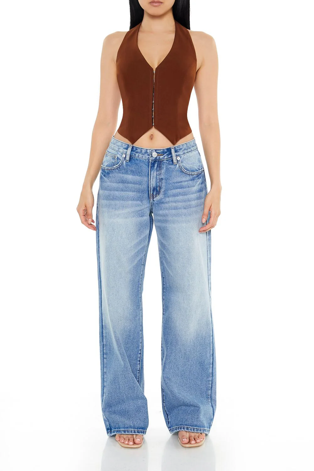 Lace-Up Halter Crop Top - Image 2