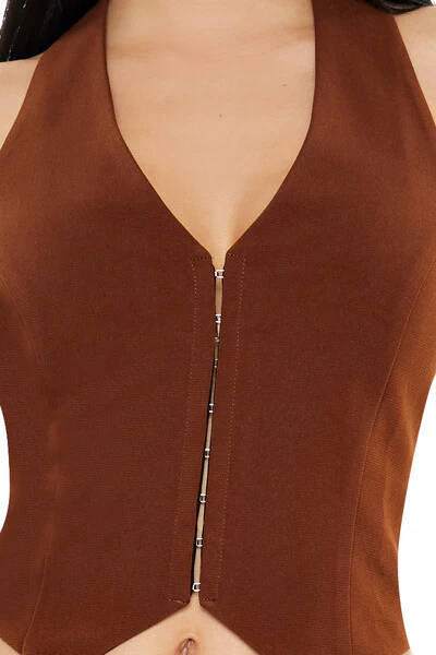 Lace-Up Halter Crop Top - Image 5