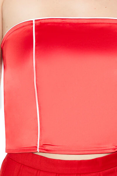 Satin Tube Crop Top - Image 3