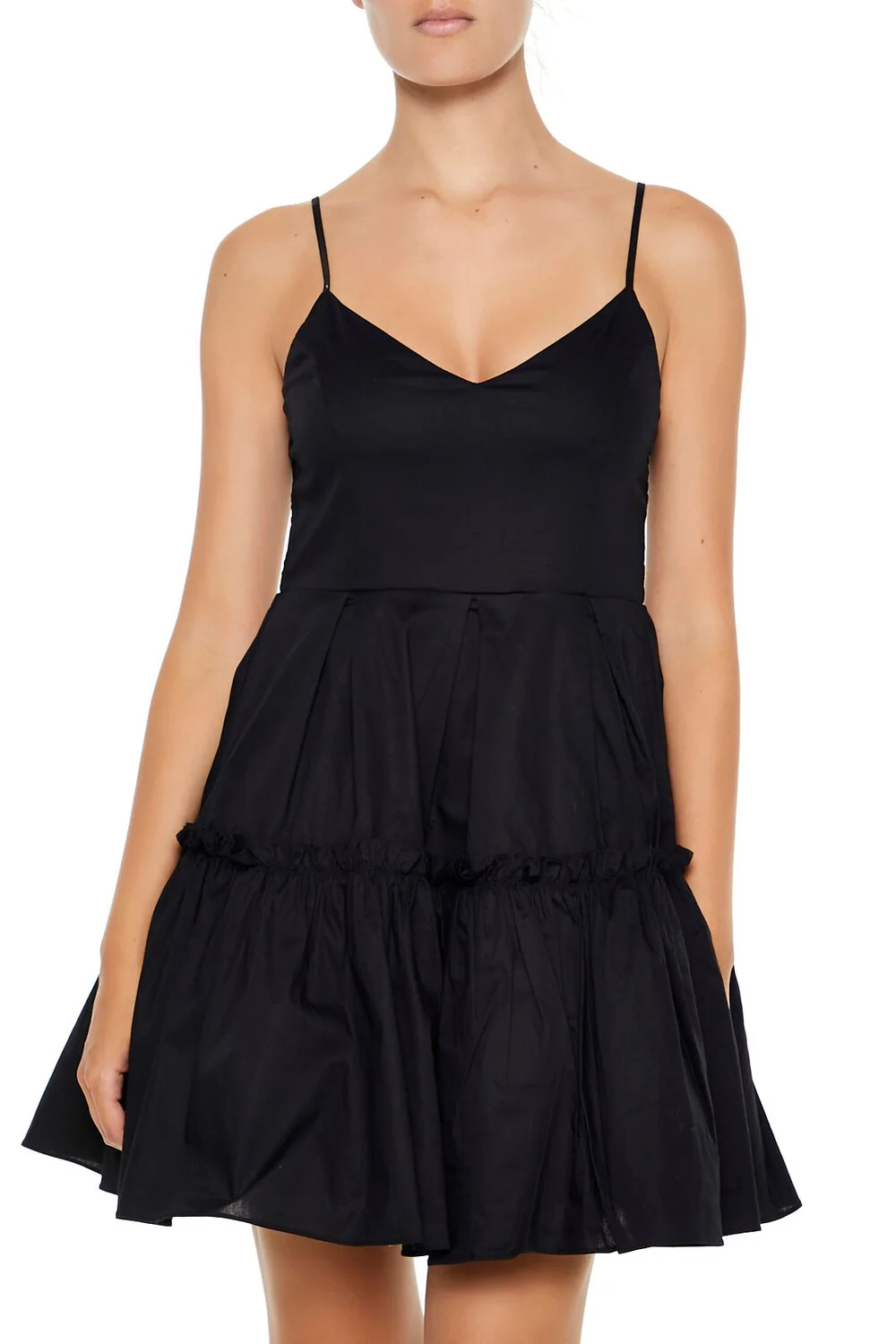 Pleated Flounce Cami Mini Dress - Image 2