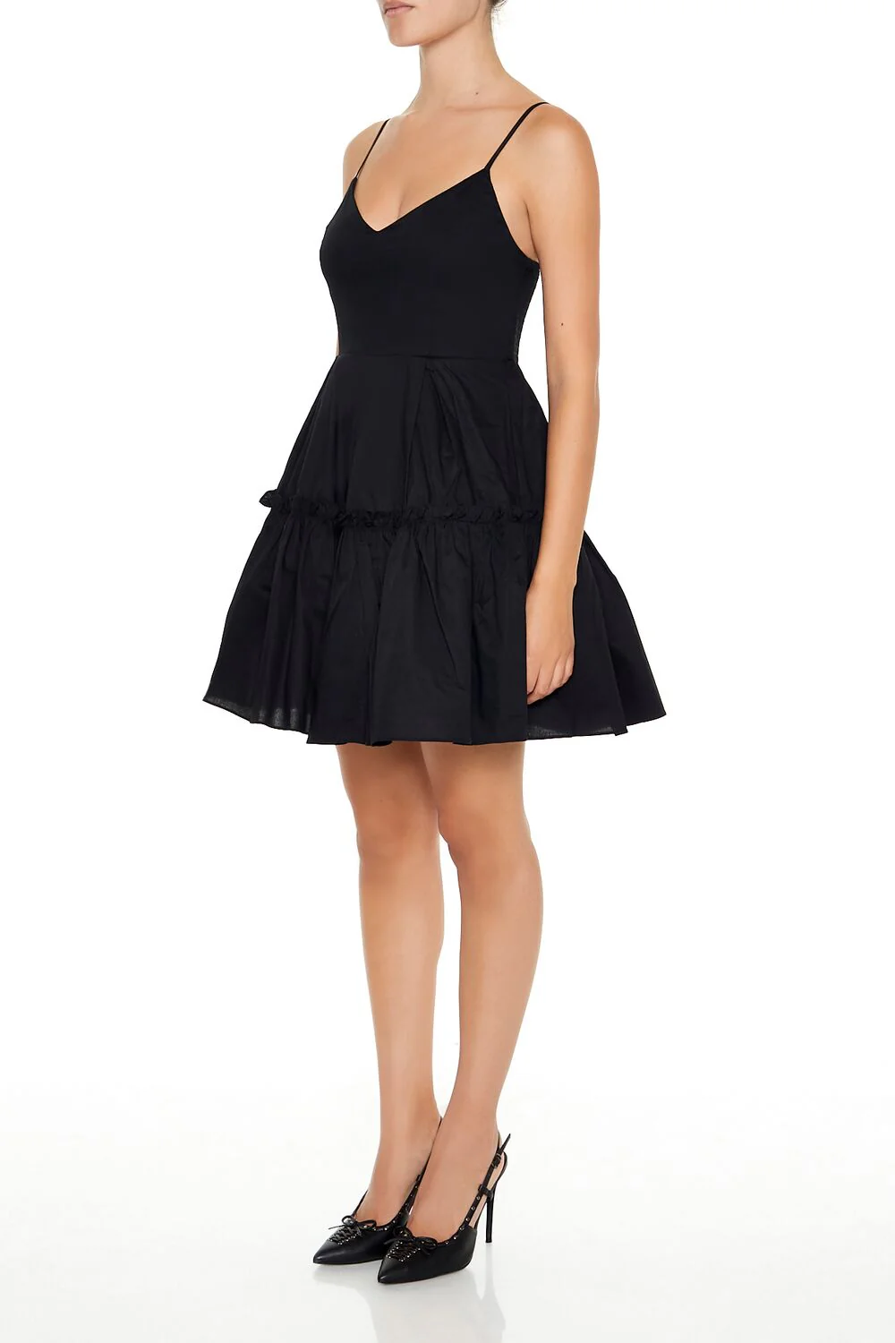 Pleated Flounce Cami Mini Dress - Image 3