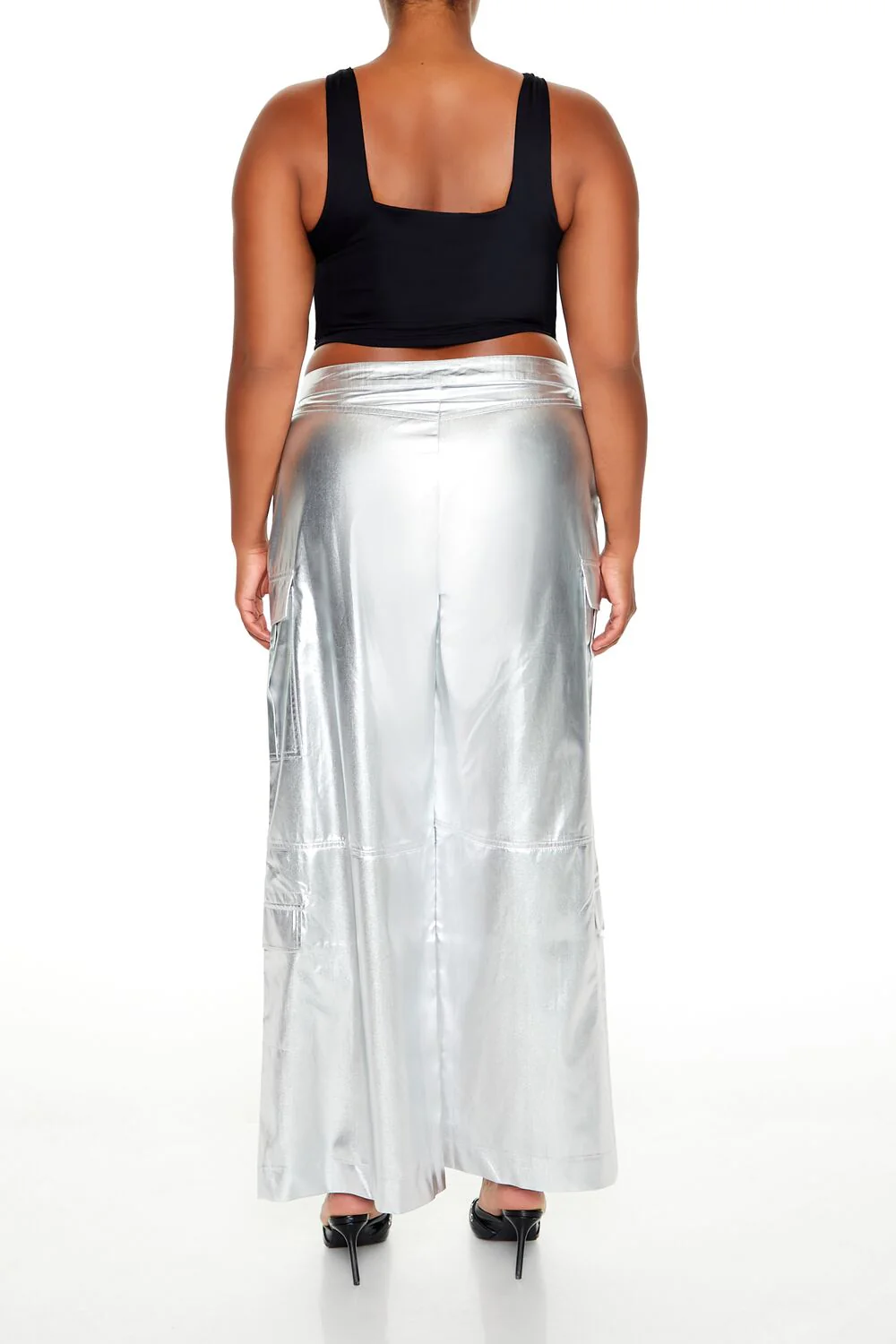 Plus Size Metallic Cargo Pants - Image 4