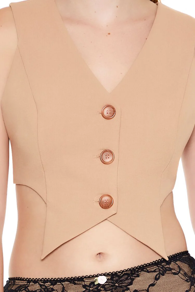 Cropped Notched Vest - Image 3