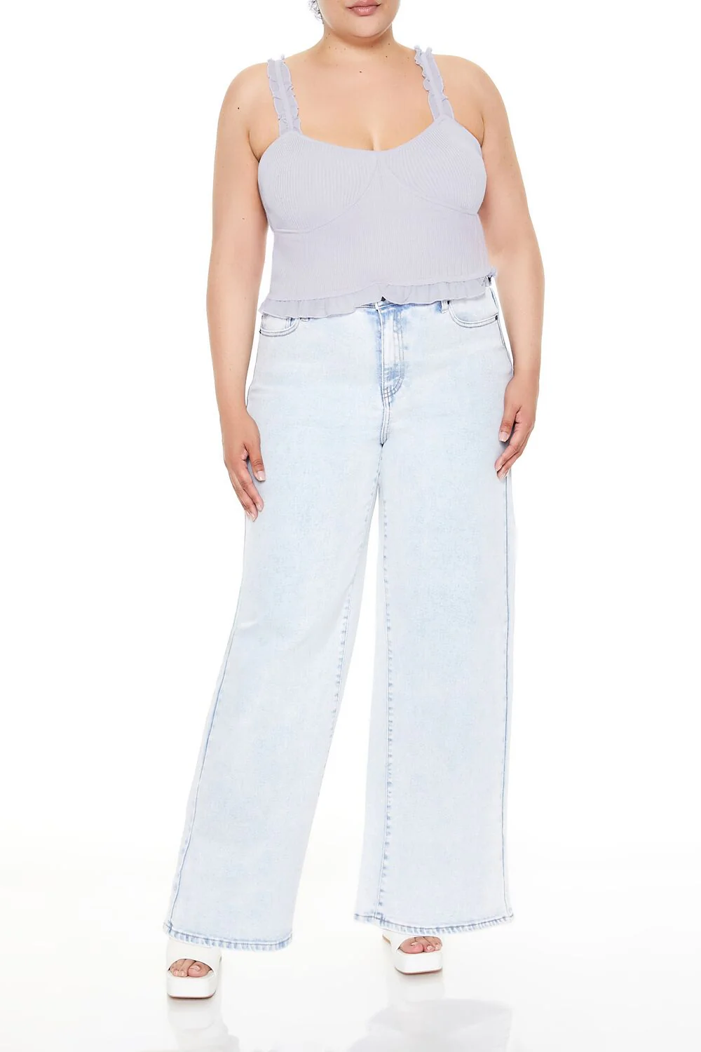 Plus Size Ruffle Sweater-Knit Cami - Image 2