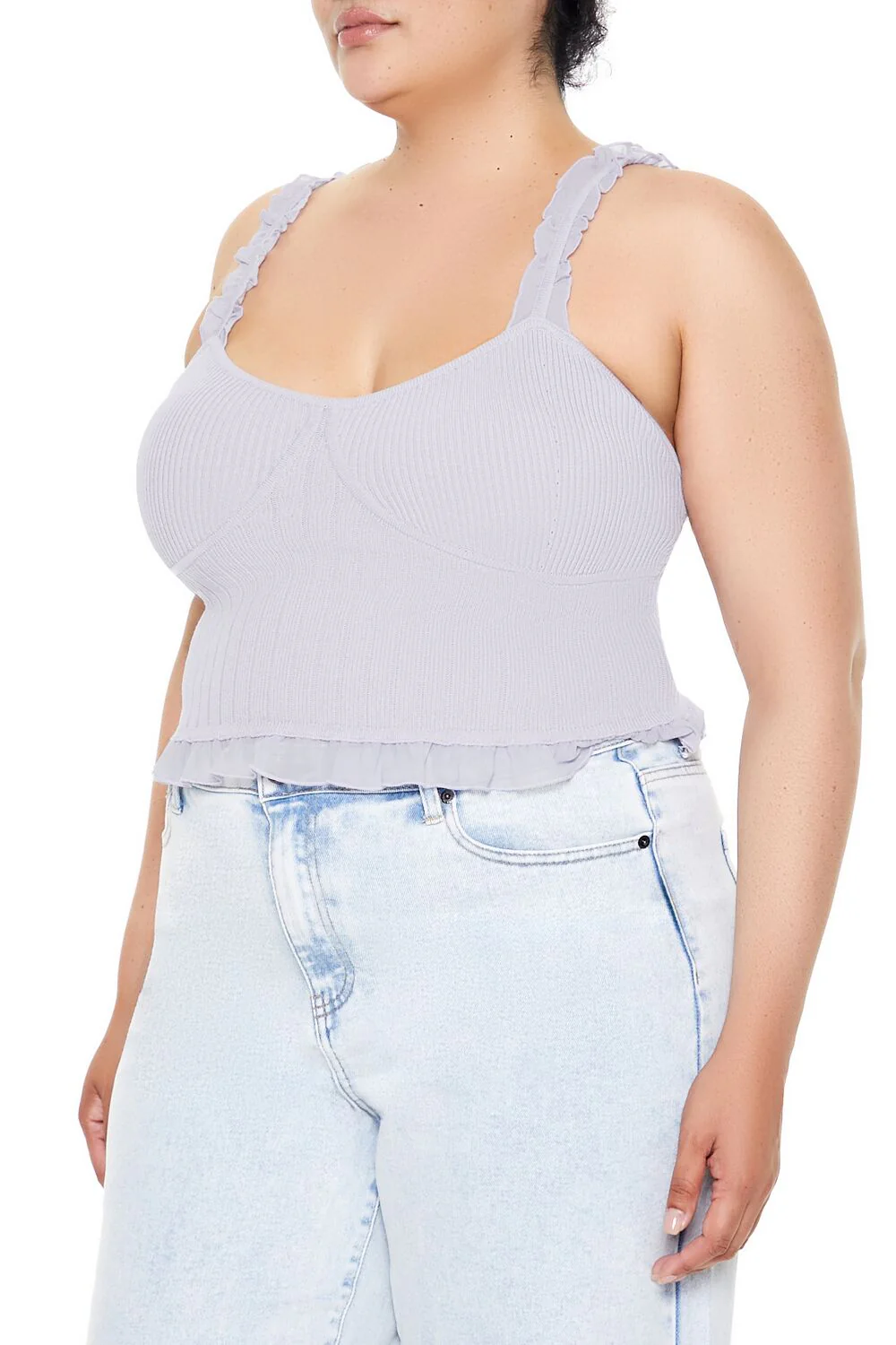 Plus Size Ruffle Sweater-Knit Cami - Image 4