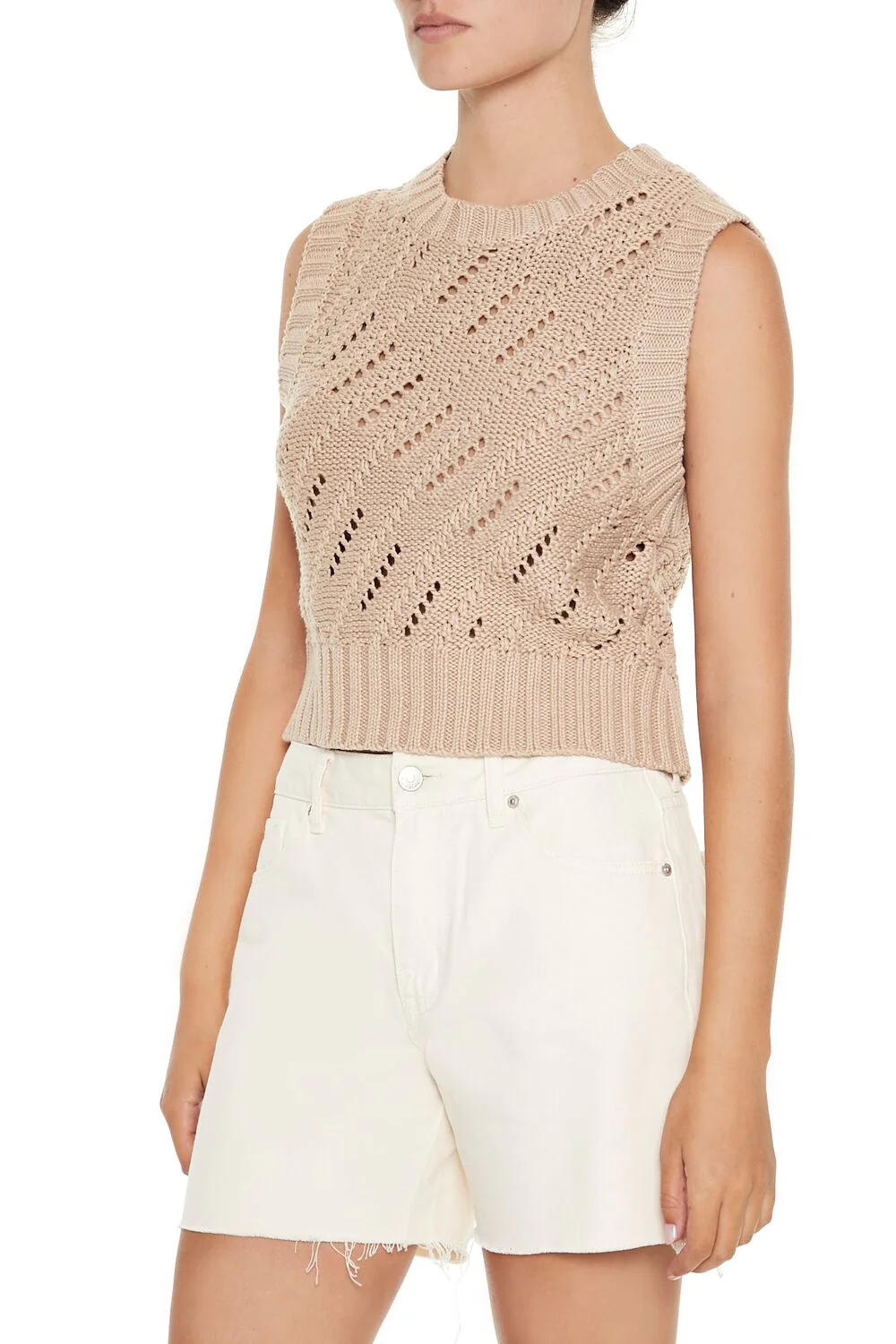 Pointelle Knit Sweater Vest - Image 4