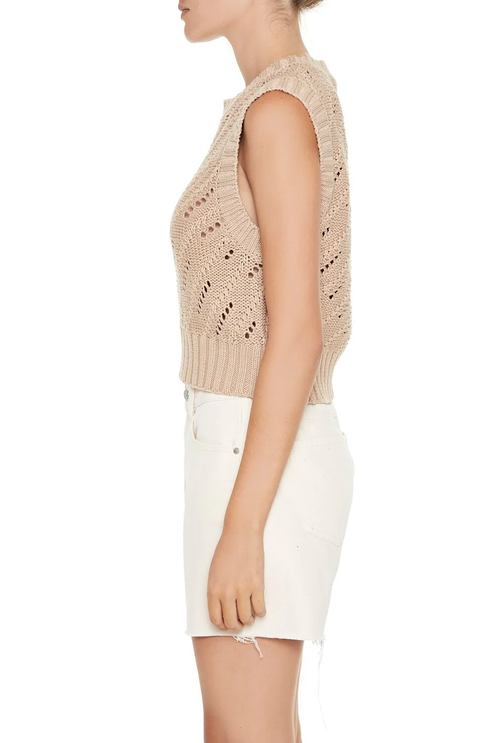 Pointelle Knit Sweater Vest - Image 5